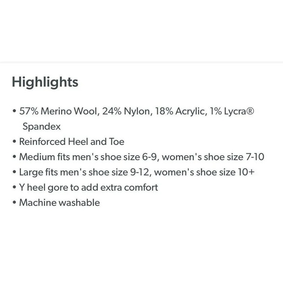 OMNI-WOOL 3-Pack Merino Wool Sz Large Hikers Wicking Arch Support Socks NWT - Picture 5 of 14